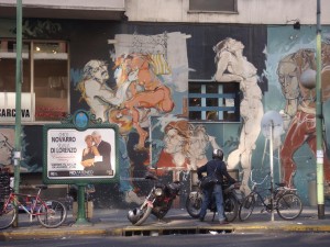 Graffiti en la calle Corrientes de Buenos Aires