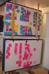 d.school_pizarras portatiles con post-it